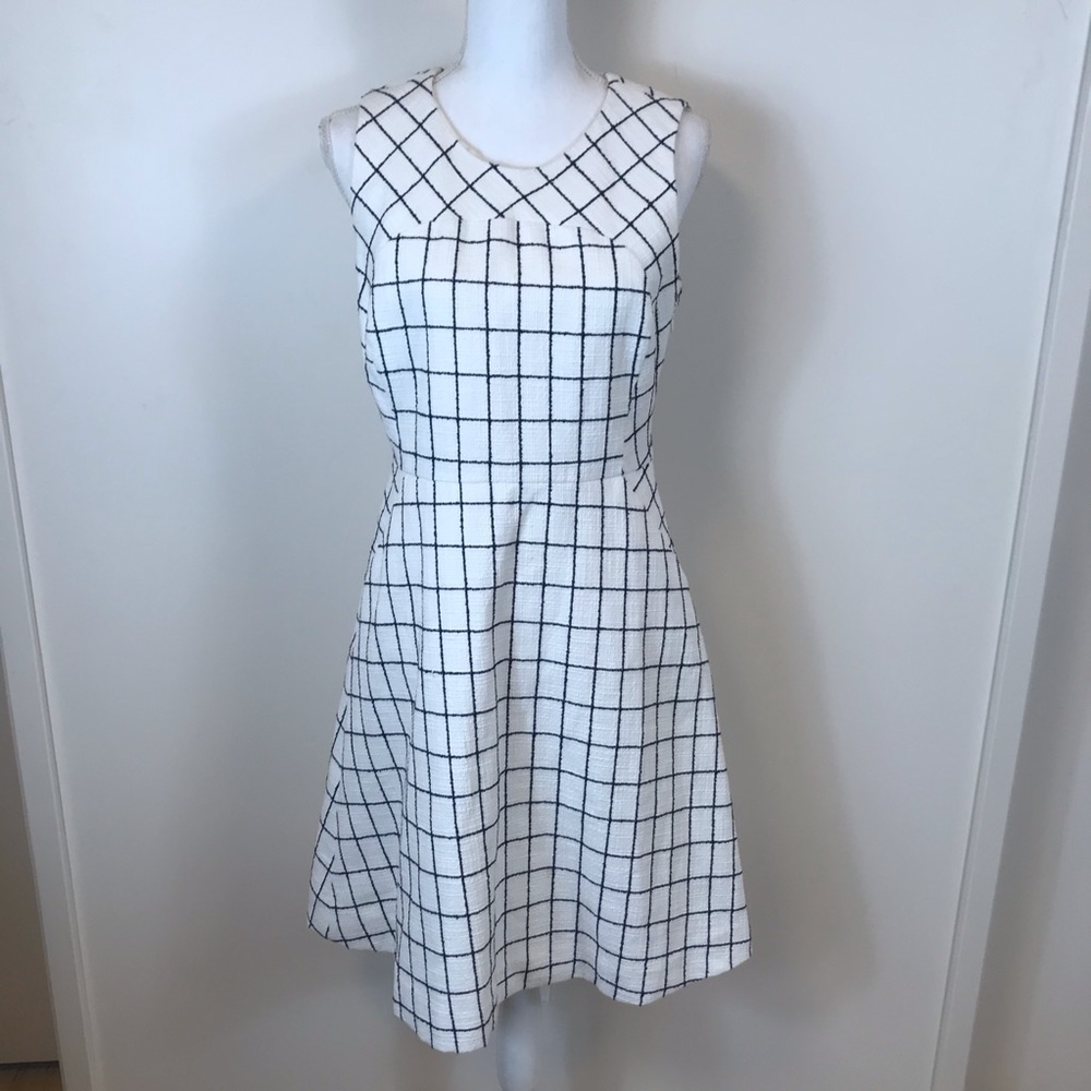 J.Crew Tweed Classic checkered print dress. Size 8